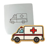 Ambulance Cookie Cutter | Stamp | Stencil #1 Comic Book / Vehicles Cookie Cutter Lady MINI - 2 Inches (5cm) Stencil ONLY 