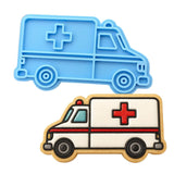Ambulance Cookie Cutter | Stamp | Stencil #1 Comic Book / Vehicles Cookie Cutter Lady MINI - 2 Inches (5cm) Stamp ONLY 