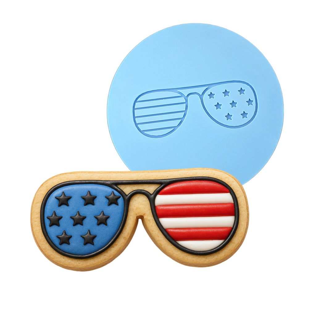 America Glasses Cookie Cutter | Stamp | Stencil #1 St Pats / July 4th Cookie Cutter Lady MINI - 2 Inches (5cm) Debosser ONLY 