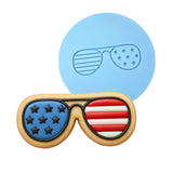 America Glasses Cookie Cutter | Stamp | Stencil #1 St Pats / July 4th Cookie Cutter Lady MINI - 2 Inches (5cm) Debosser ONLY 