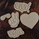 America Glasses Cookie Cutter | Stamp | Stencil #1 St Pats / July 4th Cookie Cutter Lady 
