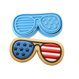 America Glasses Cookie Cutter | Stamp | Stencil #1 St Pats / July 4th Cookie Cutter Lady MINI - 2 Inches (5cm) **BUNDLE** Cutter + Stamp 