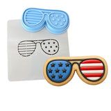 America Glasses Cookie Cutter | Stamp | Stencil #1 St Pats / July 4th Cookie Cutter Lady 