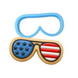 America Glasses Cookie Cutter | Stamp | Stencil #1 St Pats / July 4th Cookie Cutter Lady MINI - 2 Inches (5cm) Cookie Cutter ONLY (Outline) 