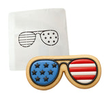 America Glasses Cookie Cutter | Stamp | Stencil #1 St Pats / July 4th Cookie Cutter Lady MINI - 2 Inches (5cm) Stencil ONLY 