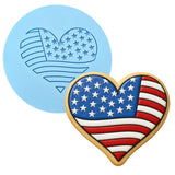 America Heart Cookie Cutter | Stamp | Stencil #2 St Pats / July 4th Cookie Cutter Lady MINI - 2 Inches (5cm) Debosser ONLY 