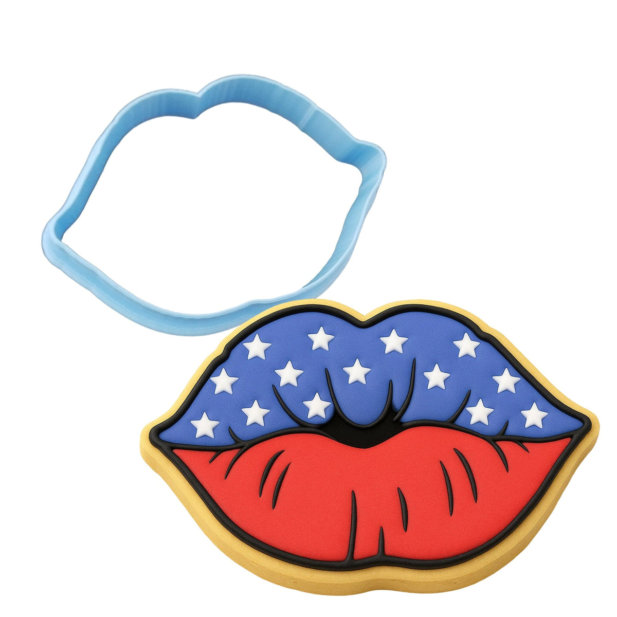 America Lips Cookie Cutter | Stamp | Stencil #1 Cookie Cutters Cookie Cutter Lady MINI - 2 Inches (5cm) Cookie Cutter ONLY (Outline) 