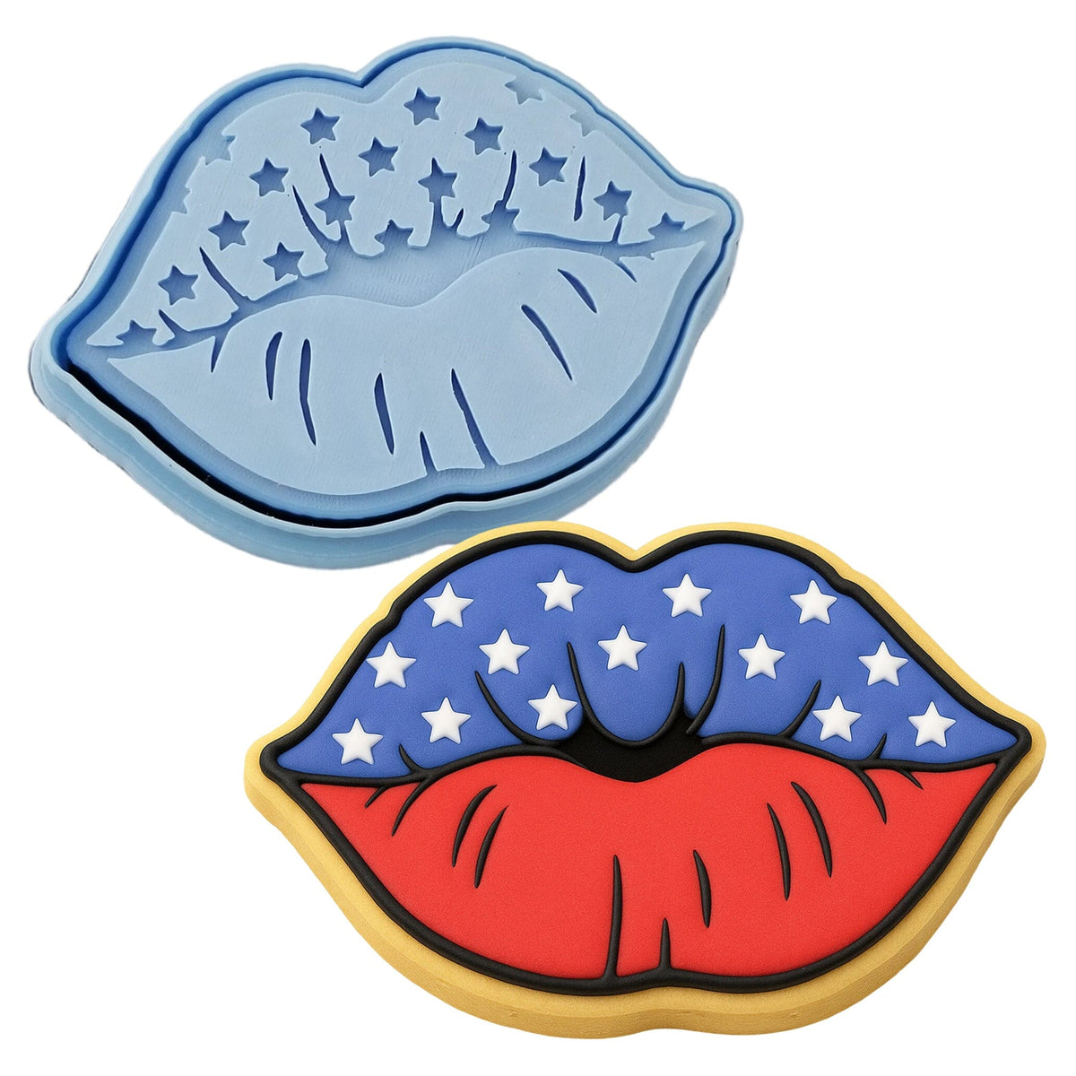 America Lips Cookie Cutter | Stamp | Stencil #1 Cookie Cutters Cookie Cutter Lady MINI - 2 Inches (5cm) **BUNDLE** Cutter + Stamp 