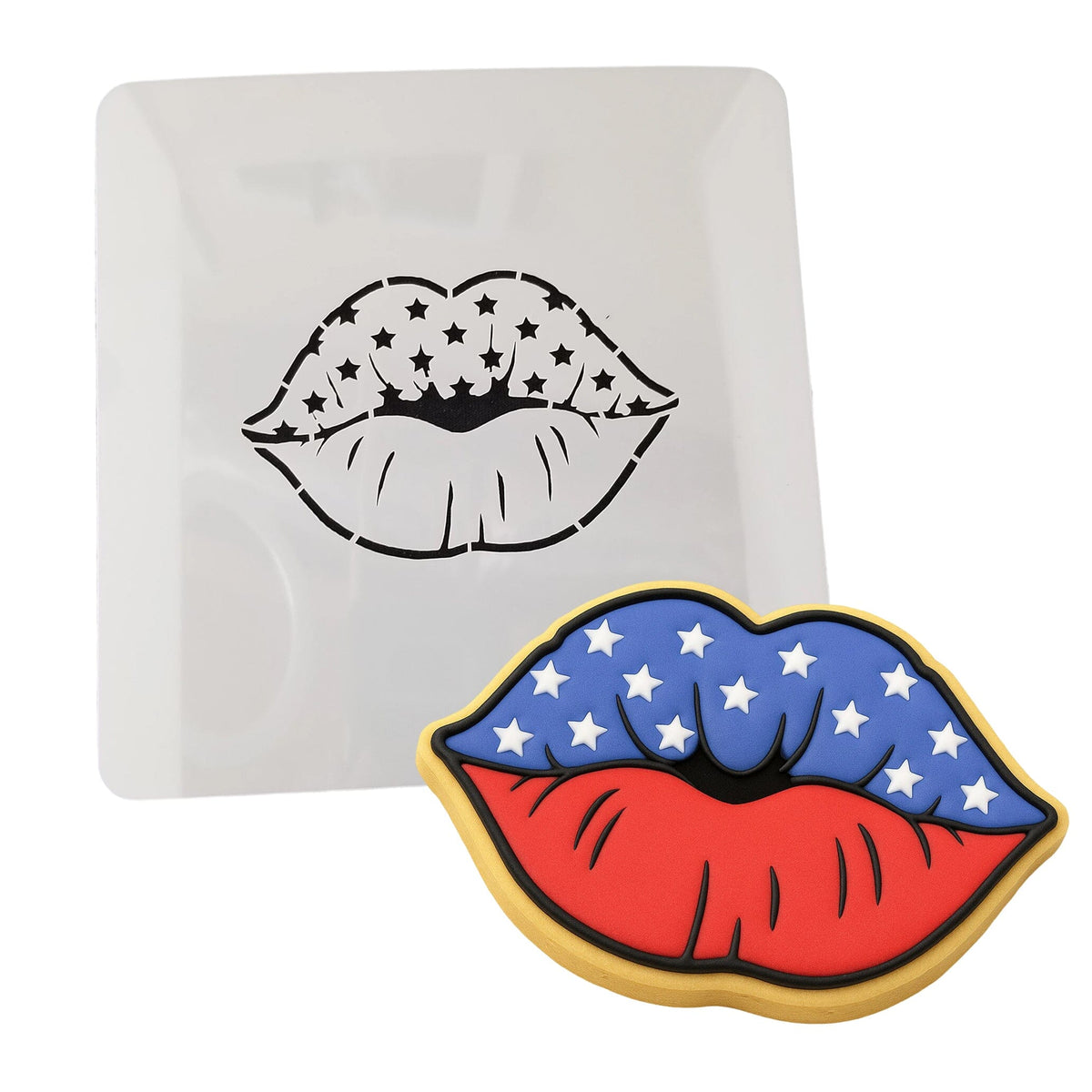 America Lips Cookie Cutter | Stamp | Stencil #1 Cookie Cutters Cookie Cutter Lady MINI - 2 Inches (5cm) Stencil ONLY 