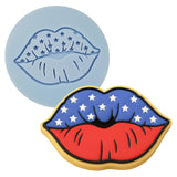 America Lips Cookie Cutter | Stamp | Stencil #1 Cookie Cutters Cookie Cutter Lady MINI - 2 Inches (5cm) Debosser ONLY 