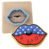 America Lips Cookie Cutter | Stamp | Stencil #1 Cookie Cutters Cookie Cutter Lady MINI - 2 Inches (5cm) **BUNDLE** Cutter + Stencil 