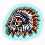 a drawing of a native american indian headdress