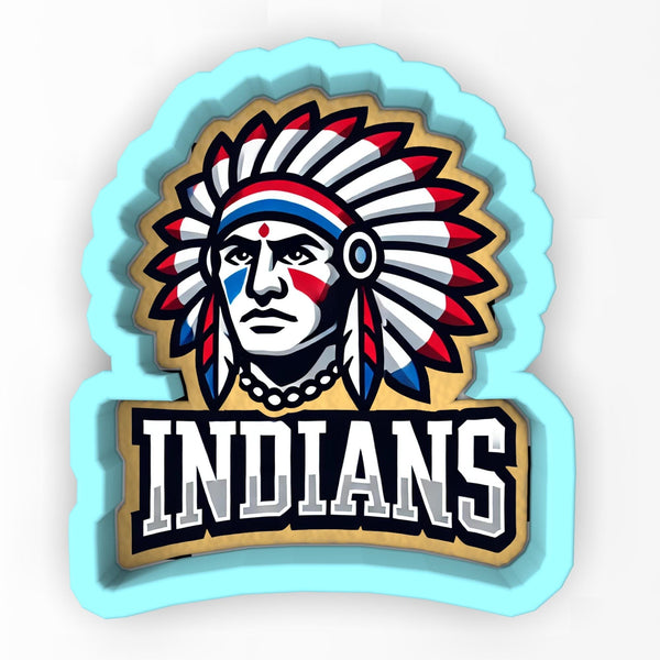 a sticker of a native american indian