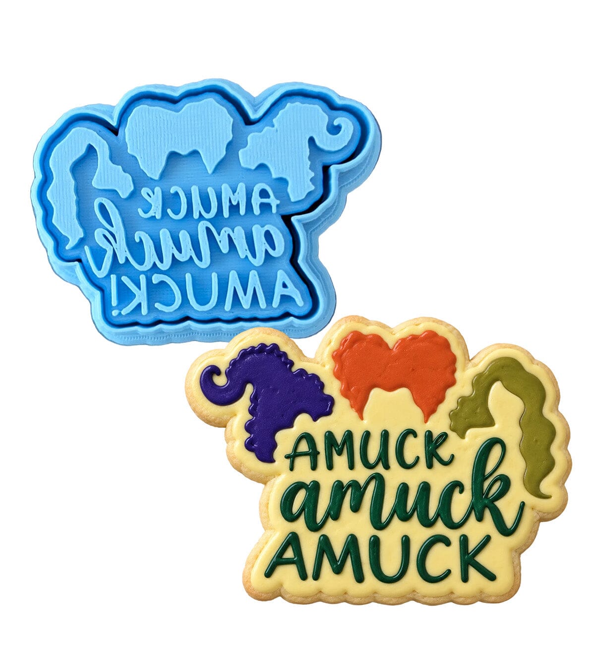 Amuck Amuck Amuck Cookie Cutter | Stamp | Stencil #1 Halloween / Fall Cookie Cutter Lady MINI - 2 Inches (5cm) **BUNDLE** Cutter + Stamp 