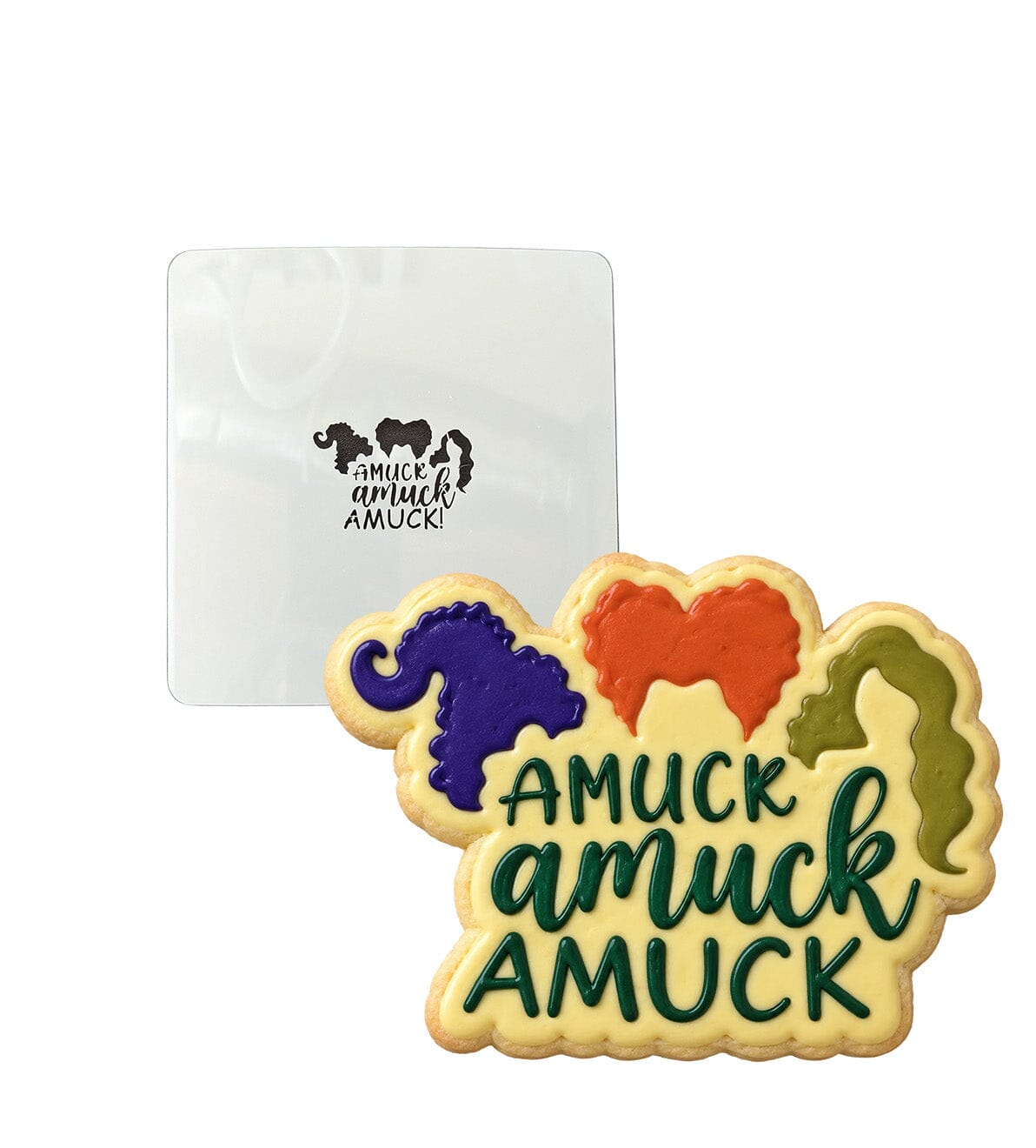 Amuck Amuck Amuck Cookie Cutter | Stamp | Stencil #1 Halloween / Fall Cookie Cutter Lady MINI - 2 Inches (5cm) Stencil ONLY 