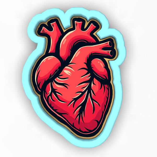 a sticker of a heart on a white background