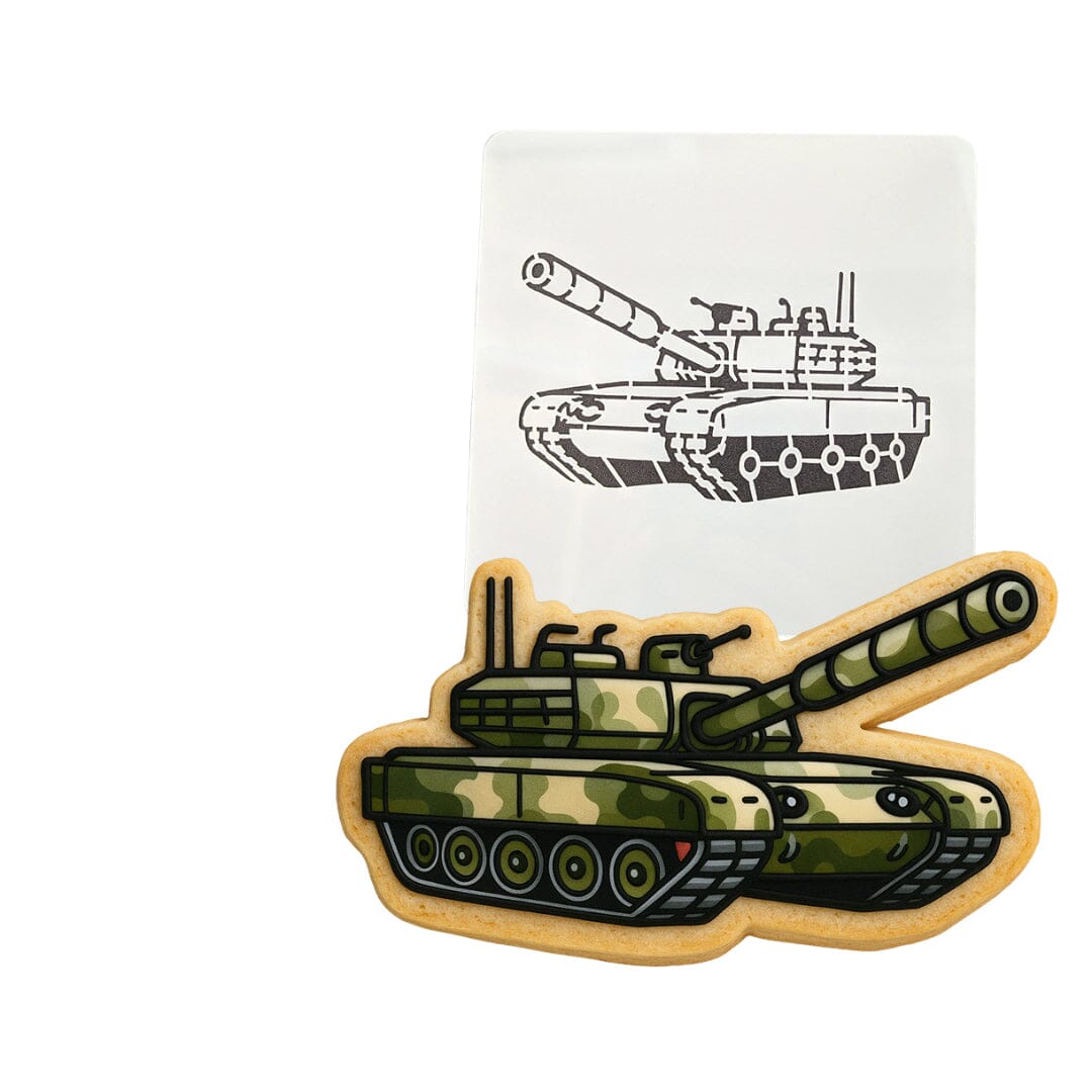 Army Tank Cookie Cutter | Stamp | Stencil - SHARP EDGES - FAST Shipping - Choose Your Own Size! #1 Cookie Cutter Lady LITTLE - 3 Inches (7.62cm) Stencil ONLY 