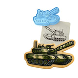Army Tank Cookie Cutter | Stamp | Stencil - SHARP EDGES - FAST Shipping - Choose Your Own Size! #1 Cookie Cutter Lady LITTLE - 3 Inches (7.62cm) **BUNDLE** Cutter + Stamp + Stencil 
