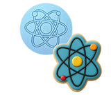 Atom Cookie Cutter Stamp & Outline #1 School / Grad Cookie Cutter Lady MINI - 2 Inches (5cm) Debosser ONLY 