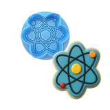 Atom Cookie Cutter Stamp & Outline #1 School / Grad Cookie Cutter Lady MINI - 2 Inches (5cm) **BUNDLE** Cutter + Debosser 