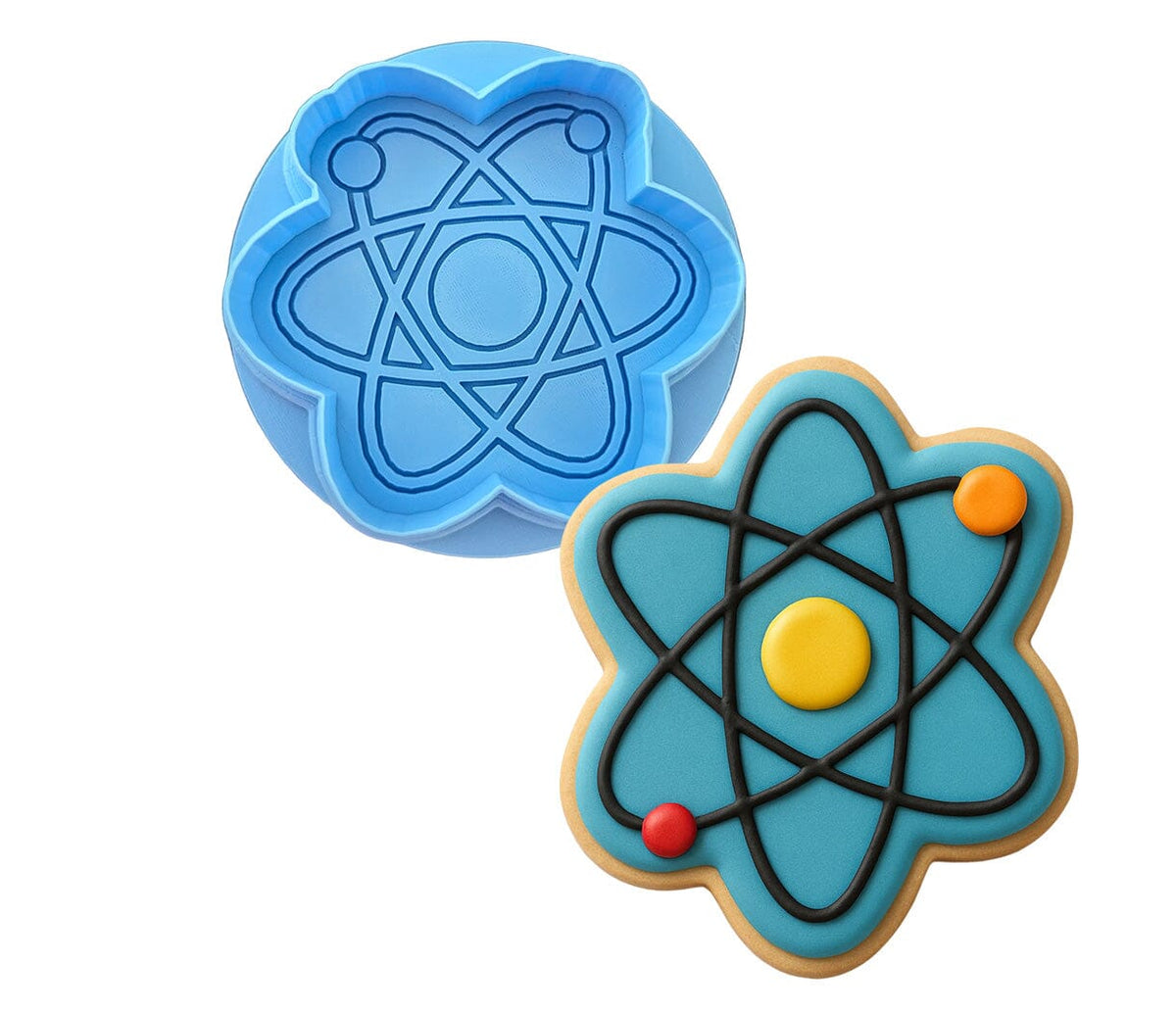 Atom Cookie Cutter Stamp & Outline #1 School / Grad Cookie Cutter Lady 