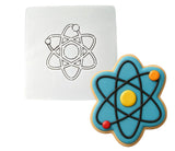Atom Cookie Cutter Stamp & Outline #1 School / Grad Cookie Cutter Lady MINI - 2 Inches (5cm) Stencil ONLY 