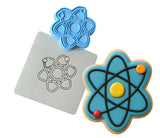 Atom Cookie Cutter Stamp & Outline #1 School / Grad Cookie Cutter Lady 
