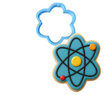 Atom Cookie Cutter Stamp & Outline #1 School / Grad Cookie Cutter Lady MINI - 2 Inches (5cm) Cookie Cutter ONLY (Outline) 