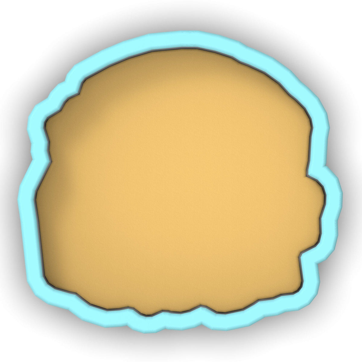 a cookie with a blue border around it
