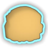 a cookie with a blue border around it