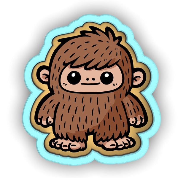 a sticker of a monkey with big eyes