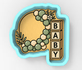 Baby Blocks Wreath Cookie Cutter | Stamp | Stencil - SHARP EDGES - FAST Shipping - Choose Your Own Size! #1