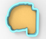 A 3D rendering of a cookie cutter in the shape of a brain.