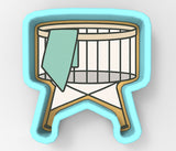 Baby Crib with Mint Blanket Cookie Cutter | Stamp | Stencil - SHARP EDGES - FAST Shipping - Choose Your Own Size! #1