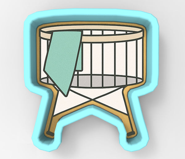 Baby Crib with Mint Blanket Cookie Cutter | Stamp | Stencil - SHARP EDGES - FAST Shipping - Choose Your Own Size! #1