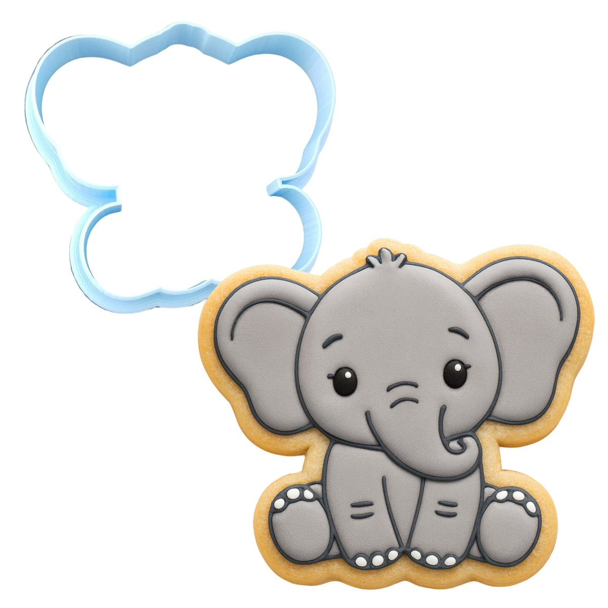 Baby Elephant Cookie Cutter | Stamp | Stencil #1 Wedding / Baby / V Day Cookie Cutter Lady MINI - 2 Inches (5cm) Cookie Cutter ONLY (Outline) 