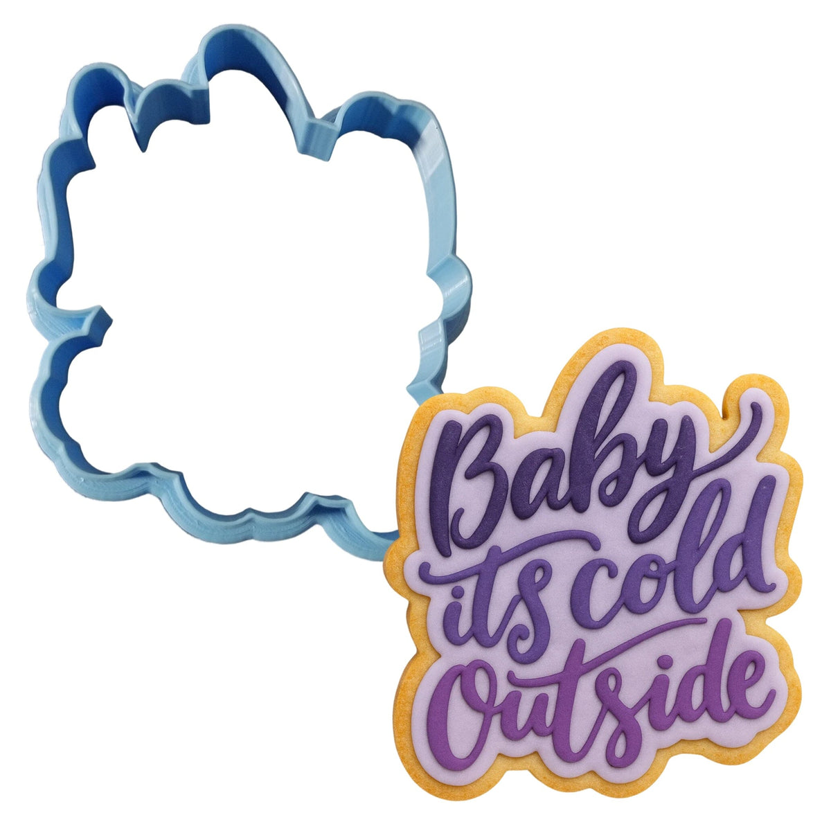 Baby It's Cold Outside Cookie Cutter | Stamp | Stencil #1 Xmas / Winter / NYE Cookie Cutter Lady MINI - 2 Inches (5cm) Cookie Cutter ONLY (Outline) 