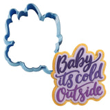 Baby It's Cold Outside Cookie Cutter | Stamp | Stencil #1 Xmas / Winter / NYE Cookie Cutter Lady MINI - 2 Inches (5cm) Cookie Cutter ONLY (Outline) 