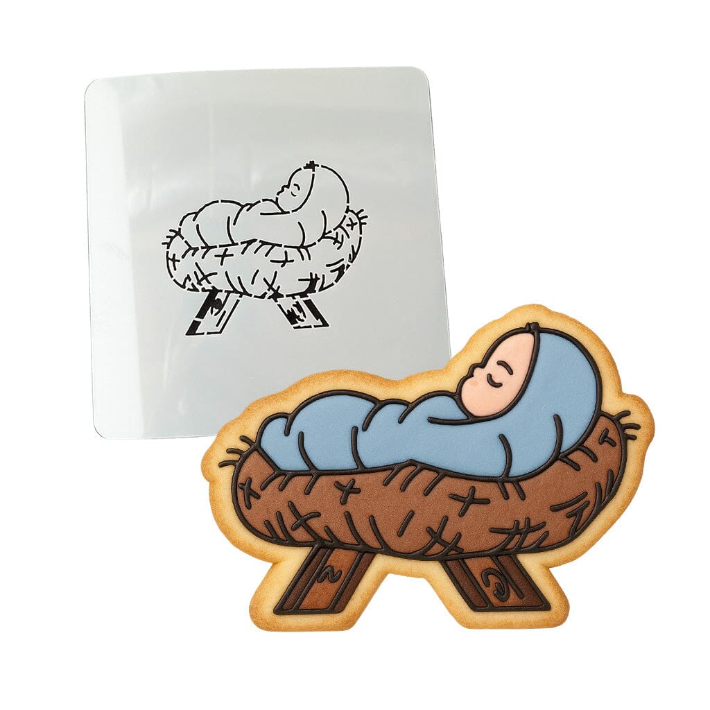 Baby Jesus Cookie Cutter | Stamp | Stencil #1 Xmas / Winter / NYE Cookie Cutter Lady MINI - 2 Inches (5cm) Stencil ONLY 