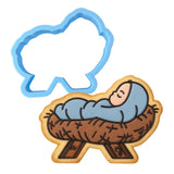 Baby Jesus Cookie Cutter | Stamp | Stencil #1 Xmas / Winter / NYE Cookie Cutter Lady MINI - 2 Inches (5cm) Cookie Cutter ONLY (Outline) 