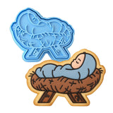 Baby Jesus Cookie Cutter | Stamp | Stencil #1 Xmas / Winter / NYE Cookie Cutter Lady MINI - 2 Inches (5cm) **BUNDLE** Cutter + Stamp 