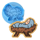 Baby Jesus Cookie Cutter | Stamp | Stencil #1 Xmas / Winter / NYE Cookie Cutter Lady MINI - 2 Inches (5cm) **BUNDLE** Cutter + Debosser 