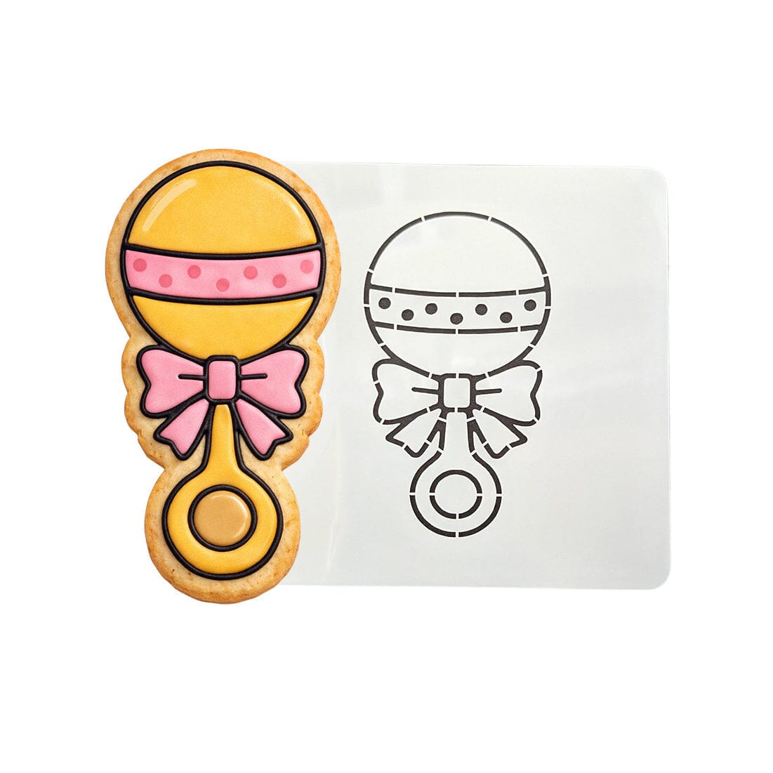 Baby Rattle 2 Cookie Cutter | Stamp | Stencil - SHARP EDGES - FAST Shipping - Choose Your Own Size! #1 Cookie Cutter Lady LITTLE - 3 Inches (7.62cm) Stencil ONLY 