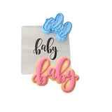 Baby Script 1 Cookie Cutter | Stamp | Stencil - SHARP EDGES - FAST Shipping - Choose Your Own Size! #1 Cookie Cutter Lady LITTLE - 3 Inches (7.62cm) **BUNDLE** Cutter + Stamp + Stencil 