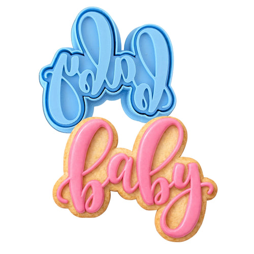 Baby Script 1 Cookie Cutter | Stamp | Stencil - SHARP EDGES - FAST Shipping - Choose Your Own Size! #1