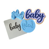 Baby Script 2 Cookie Cutter | Stamp | Stencil - SHARP EDGES - FAST Shipping - Choose Your Own Size! #1 Cookie Cutter Lady LITTLE - 3 Inches (7.62cm) **FULL SET BUNDLE** Cutter + Stamp + Stencil + Debosser **BEST DEAL** 