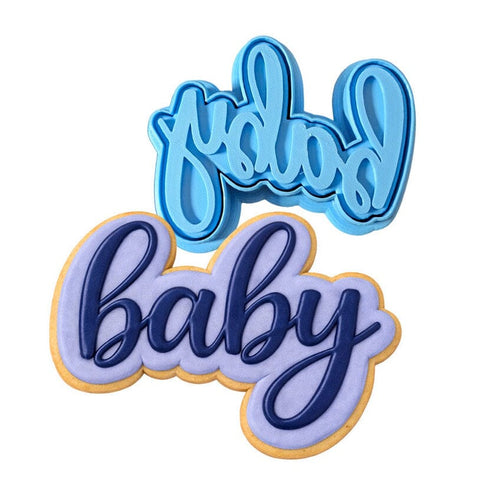 Baby Script 2 Cookie Cutter | Stamp | Stencil - SHARP EDGES - FAST Shipping - Choose Your Own Size! #1