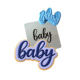 Baby Script 2 Cookie Cutter | Stamp | Stencil - SHARP EDGES - FAST Shipping - Choose Your Own Size! #1 Cookie Cutter Lady 