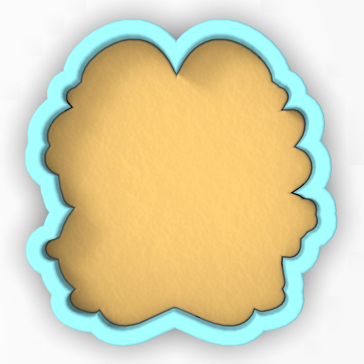 a cookie shaped like a frame with a blue border