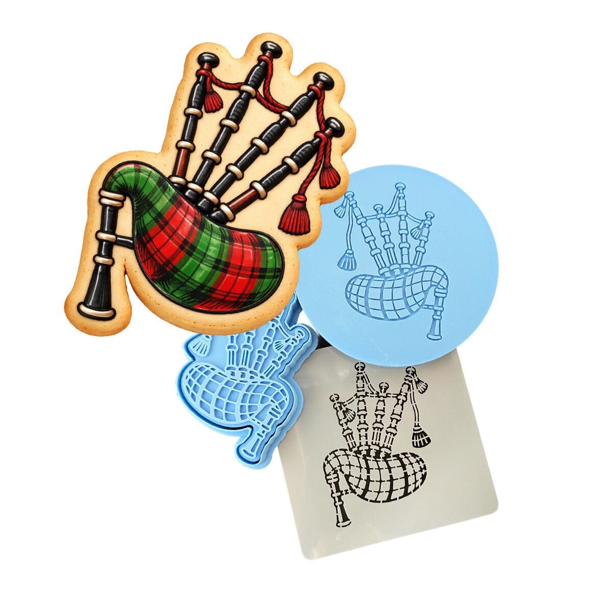 Bagpipes 1 Cookie Cutter | Stamp | Stencil - SHARP EDGES - FAST Shipping - Choose Your Own Size! #1 Cookie Cutter Lady LITTLE - 3 Inches (7.62cm) **FULL SET BUNDLE** Cutter + Stamp + Stencil + Debosser **BEST DEAL** 